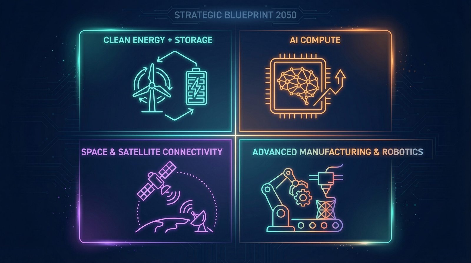 Strategic blueprint: energy, AI, space, manufacturing