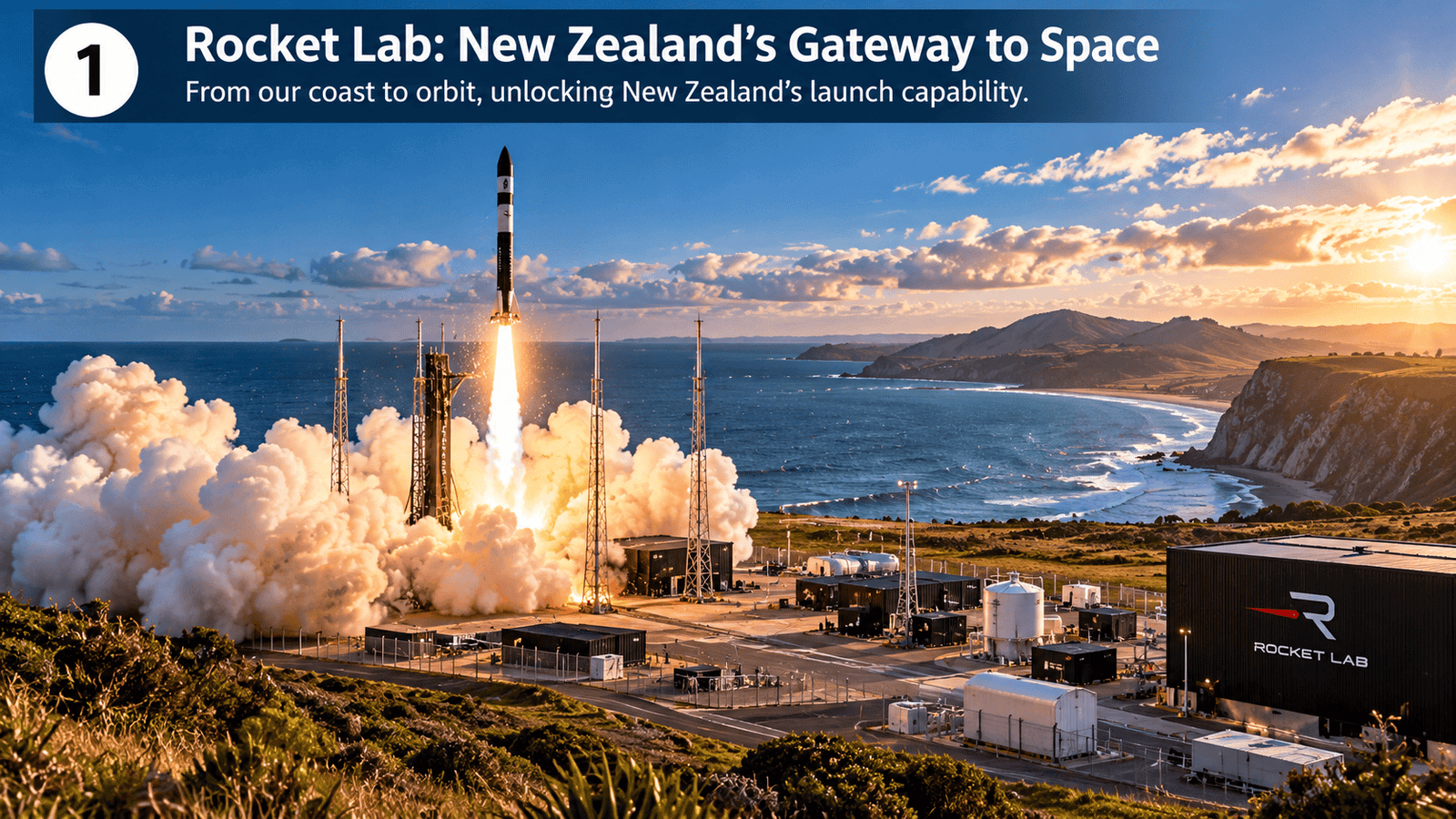 Rocket Lab Electron launch from a New Zealand coastal spaceport