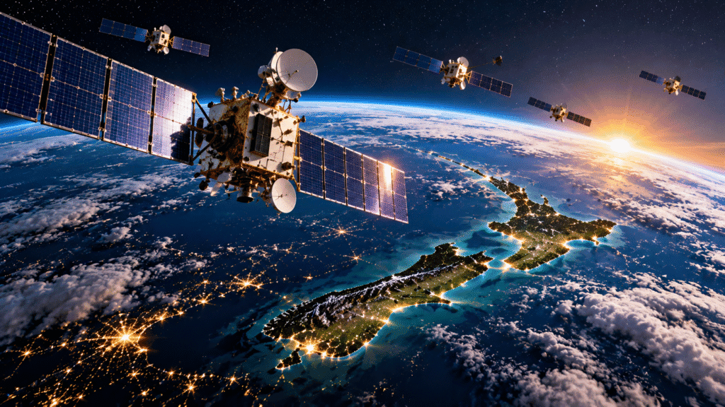 Starlink orbital infrastructure — conceptual editorial illustration